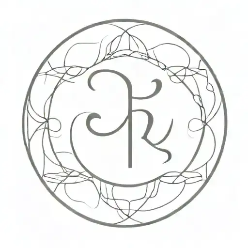 calm and chaos with initial R tattoo design idea