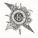 calm and chaos symbols tattoo design idea