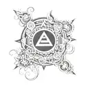calm and chaos symbols tattoo design idea