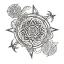 calm and chaos symbols tattoo design idea