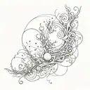 calm and chaos theory tattoo design idea