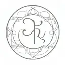calm and chaos with initial R tattoo design idea