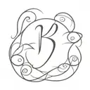 calm and chaos with initial R tattoo design idea