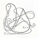 calm and chaos with initial R tattoo design idea
