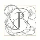 calm and chaos with initial R tattoo design idea
