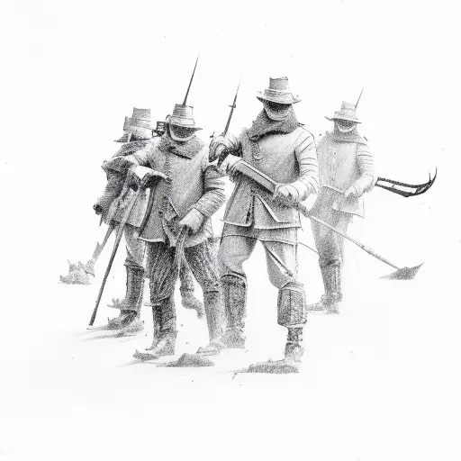 men eating a film tattoo design idea