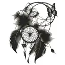 butterfly dream catcher entangled tattoo design idea
