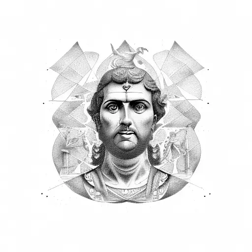 Philosophical quote from a Roman Stoic philosopher tattoo design idea