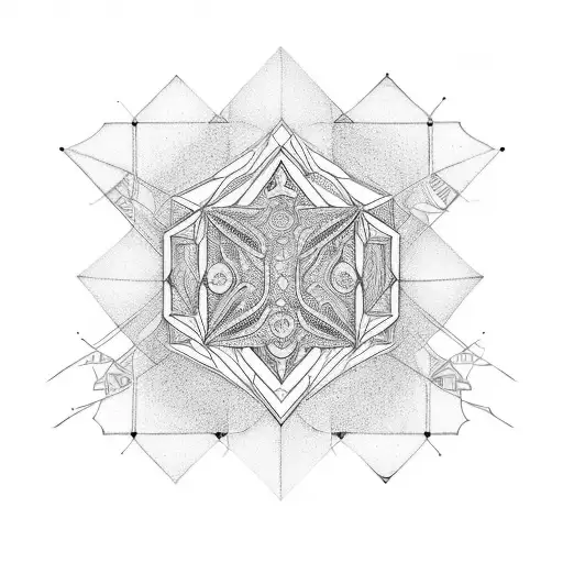 An intricate geometric design inspired by stoic philosophy tattoo design idea
