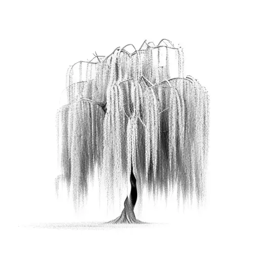 weeping Willow wrapped in Ivey vines tattoo design idea