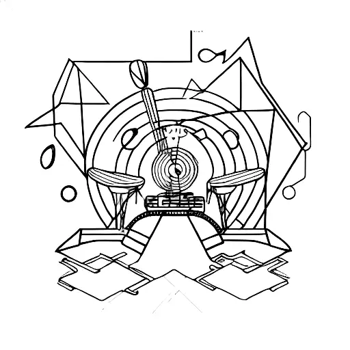 musica techno festival tattoo design idea