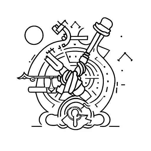 A creative minimalist tattoo design combining elements of a stethoscope and a gavel, representing your dual passions for physiotherapy and law tattoo design idea