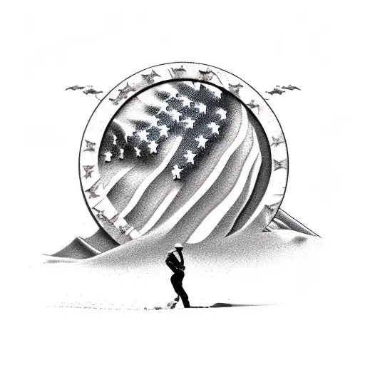 sand dunes,dirtbike,American flag, golf,poker, tattoo design idea