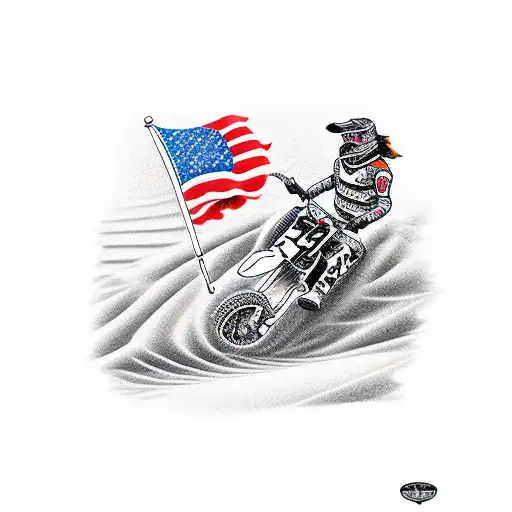 sand dunes,dirtbike,American flag, golf,poker, tattoo design idea