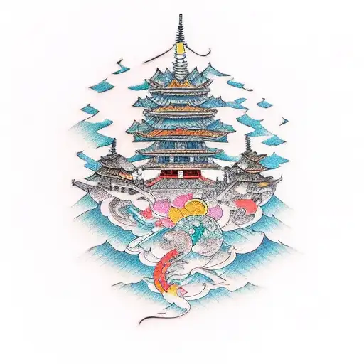 crystal ship tattoo design idea