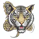 Yakuza-style tiger tattoo with a modern twist incorporating elements tattoo design idea