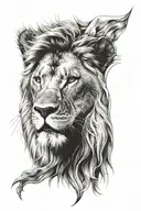 lion face tattoo design idea