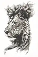 lion face tattoo design idea