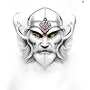 odin face tattoo design idea