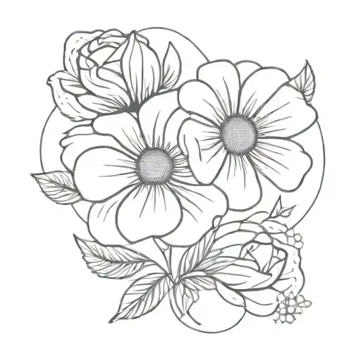 Rose and Daisy minimal tattoo tattoo design idea
