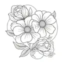 Rose and Daisy minimal tattoo tattoo design idea