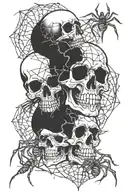 skulls and spiders tattoo design idea