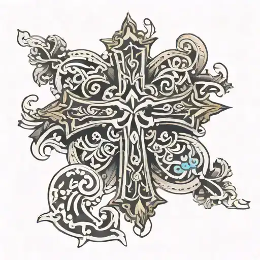 orthodox cross tattoo design idea