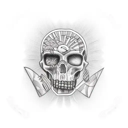 chicano&nbsp;with palm trees and money  tattoo design idea