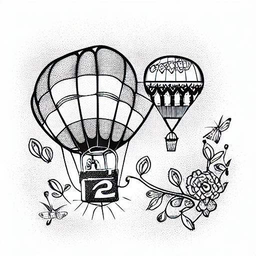 number 3 is important owl with hot air balloon protective memory of mother tattoo design idea