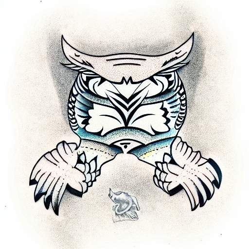 full size totem pole of owl tiger wombat manatee tattoo design idea