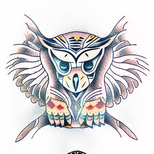 totem pole of owl tiger wombat manatee tattoo design idea