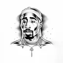 2pac tattoo design idea