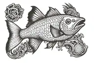 red drum fish tattoo design idea