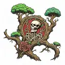 grateful dead tree tattoo design idea