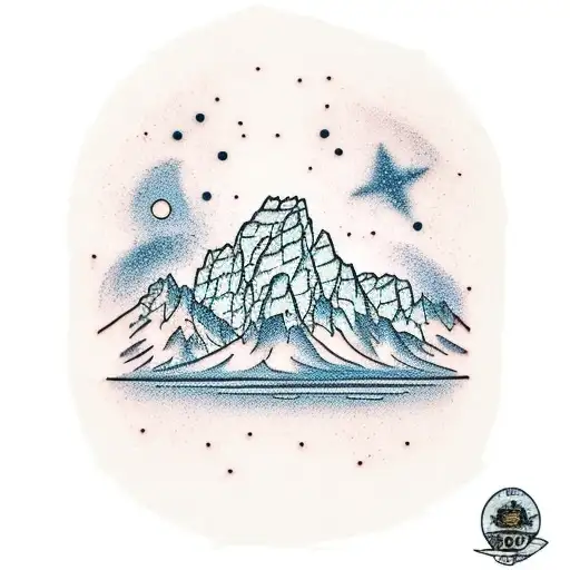 grand tetons with stars tattoo design idea