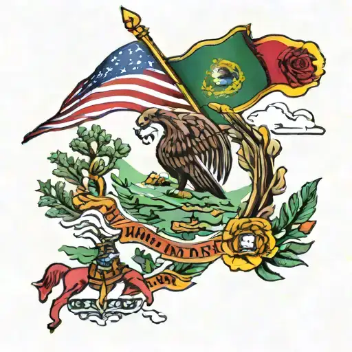 Combine the Mexican flags of Sonora and Michoacan with september 12th 1986 tattoo design idea