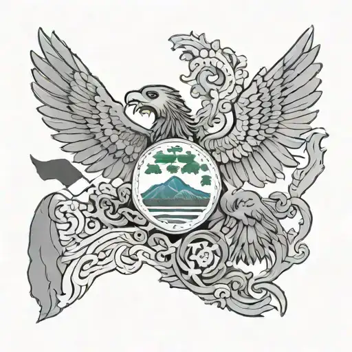 Combine the Mexican flags of Sonora and Michoacan  tattoo design idea