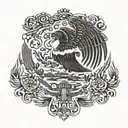 Combine the Mexican flags of Sonora and Michoacan with september 12th 1986 tattoo design idea
