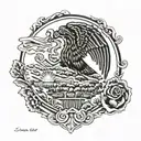 Combine the Mexican flags of Sonora and Michoacan with september 12th 1986 tattoo design idea