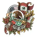 Combine the Mexican flags of Sonora and Michoacan with september 12th 1986 tattoo design idea