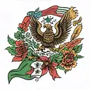 Combine the Mexican flags of Sonora and Michoacan with september 12th 1986 tattoo design idea
