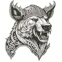 polar bear viking warrior tattoo design idea