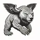 polar bear viking warrior tattoo design idea