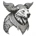 polar bear viking warrior tattoo design idea