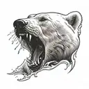 polar bear screaming  tattoo design idea