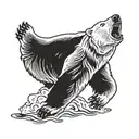 polar bear screaming  tattoo design idea