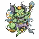 evil 90s cartoons  leg sleeve tattoo design idea