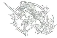 sailor jupiter symbol surrounded by lightning bolts tattoo design idea