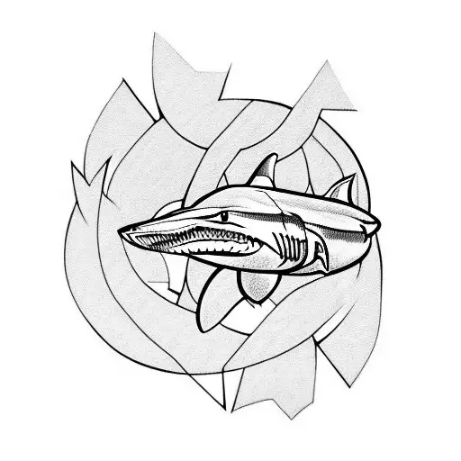 shark with gaelic knot tattoo design idea
