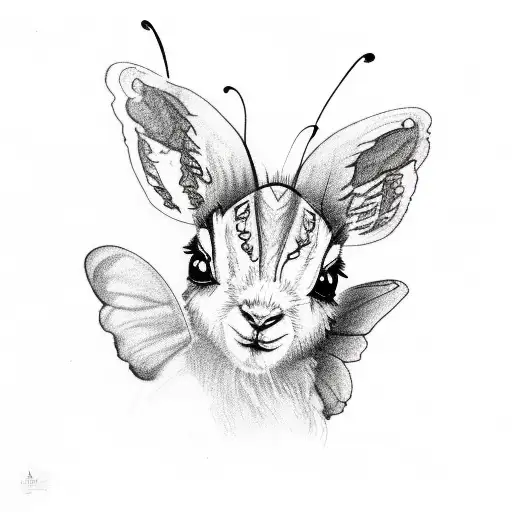 butterfly lamb tattoo design idea